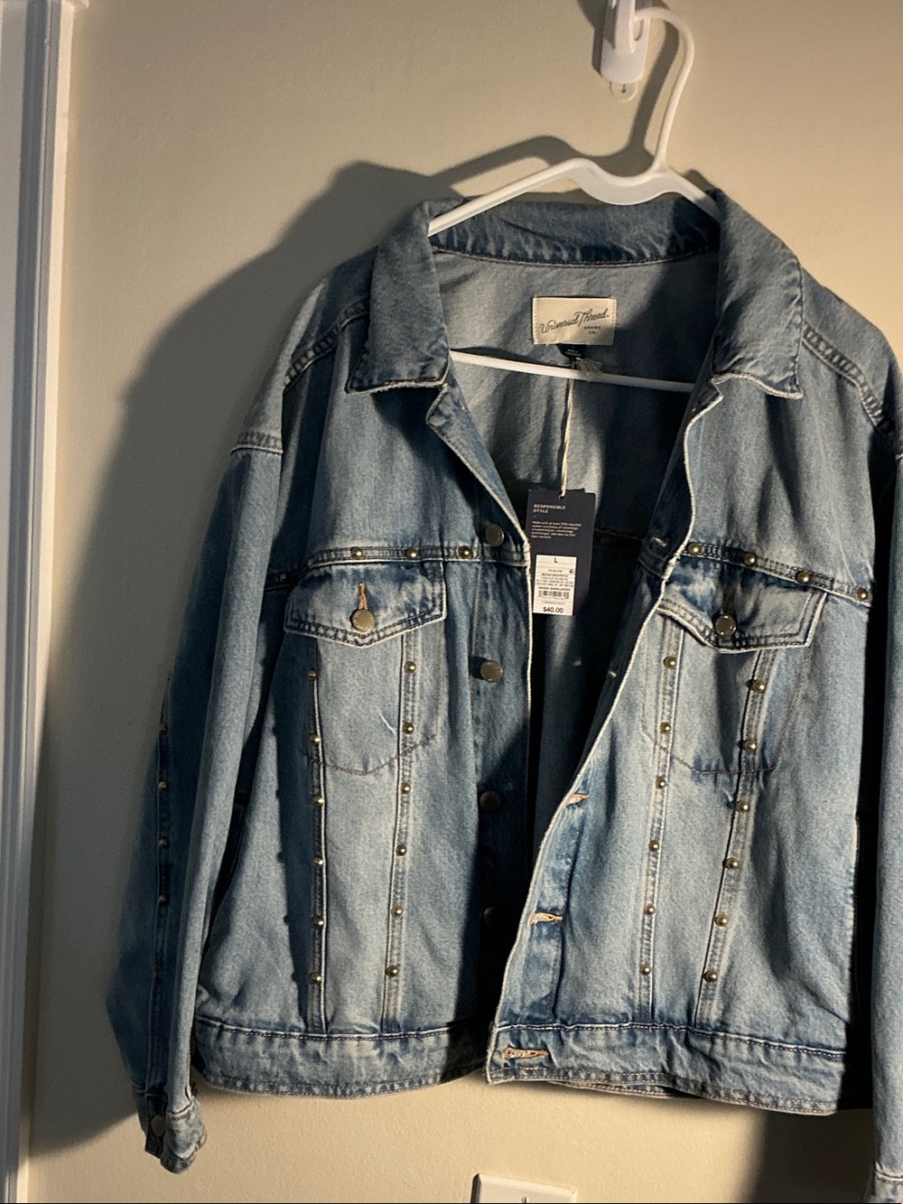 Universal Thread Light Blue Studded Denim Jacket - Women